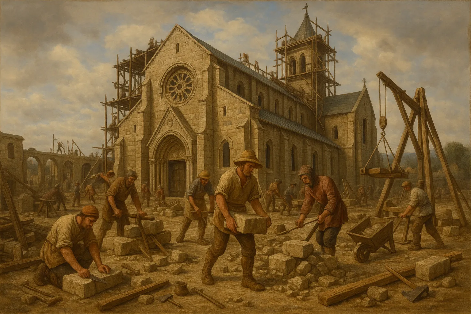 Construction de l'abbaye