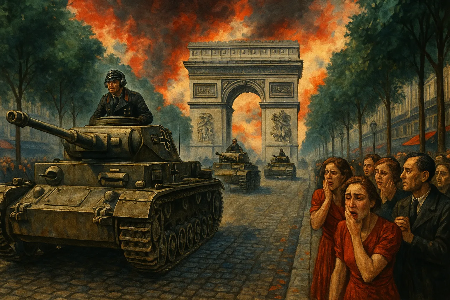 Les tanks dans Paris